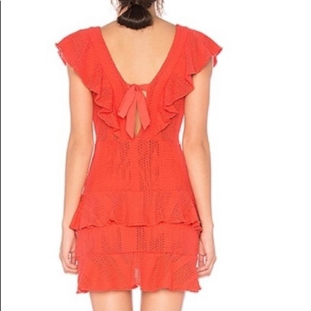 SAYLOR Red Ruffle Mini Dress - Picture 2 of 8